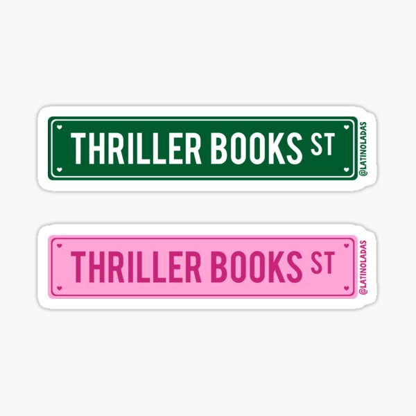 Item preview, Thriller Books Street	| Pink Green	Booknerd	 Aesthetic Street Sign	| Readers Merch | The Housemaid Freida McFadden	|	A Good Girls Guide to Murder | Horror Books | True Crime Books | Book Girlie Pack designed and sold by Latinoladas.