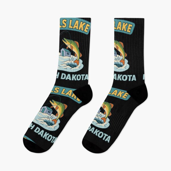 Item preview, Devils Lake Ice Fishing Retro North Dakota Gift designed and sold by TeesNtotes.