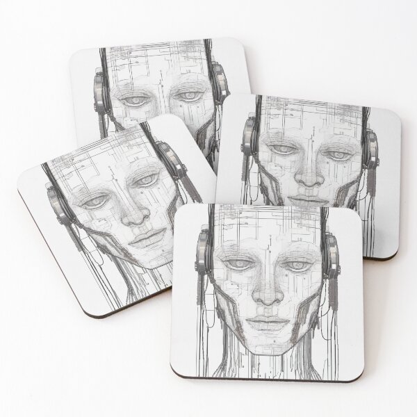 Item preview, Wired Consciousness: The Face of AI designed and sold by AbstractAnom.