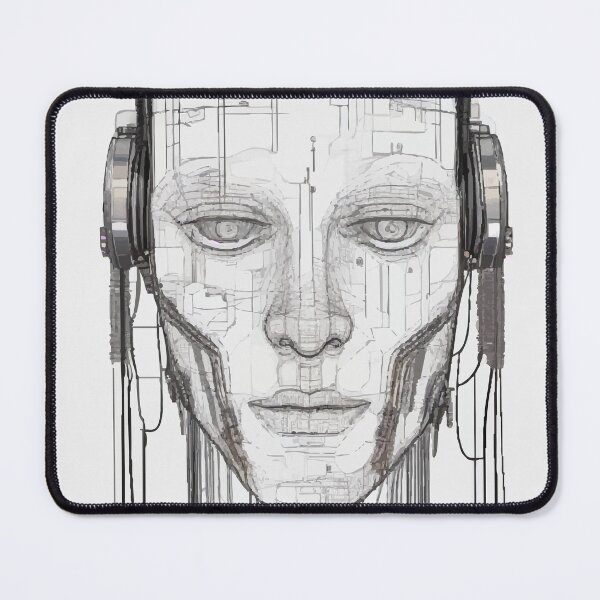 Item preview, Wired Consciousness: The Face of AI designed and sold by AbstractAnom.