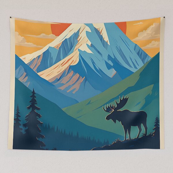 Item preview, Denali National Park and Preserve vintage travel poster designed and sold by Gooos.