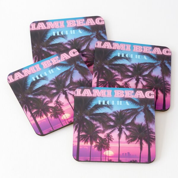 Item preview, Miami Vice Vibes: Retro '80s Sunset Skyline Poster designed and sold by Ceemko's Vintage Corner.