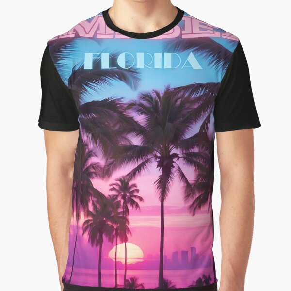 Item preview, Miami Vice Vibes: Retro '80s Sunset Skyline Poster designed and sold by Ceemko's Vintage Corner.