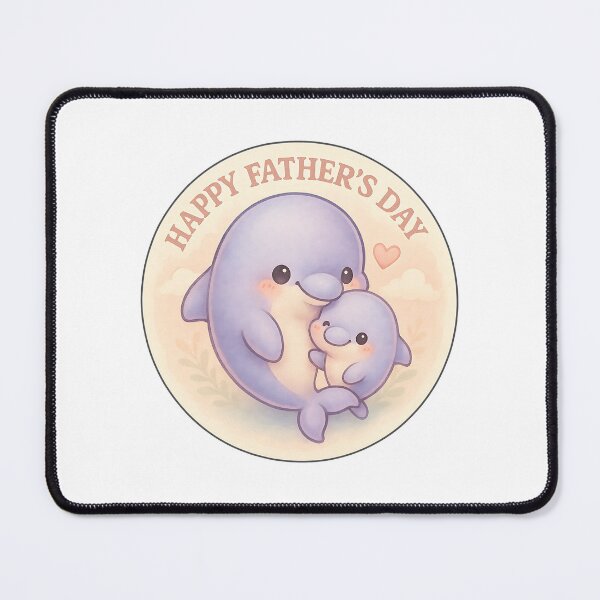 Item preview, Vintage Chibi Dolphin Dad and Baby Sticker | Cute Father’s Day Illustration designed and sold by Nuist25.
