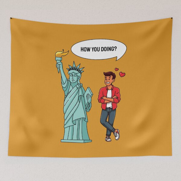 Item preview, Young man is flirting with the Statue of Liberty designed and sold by HarridanCreates.