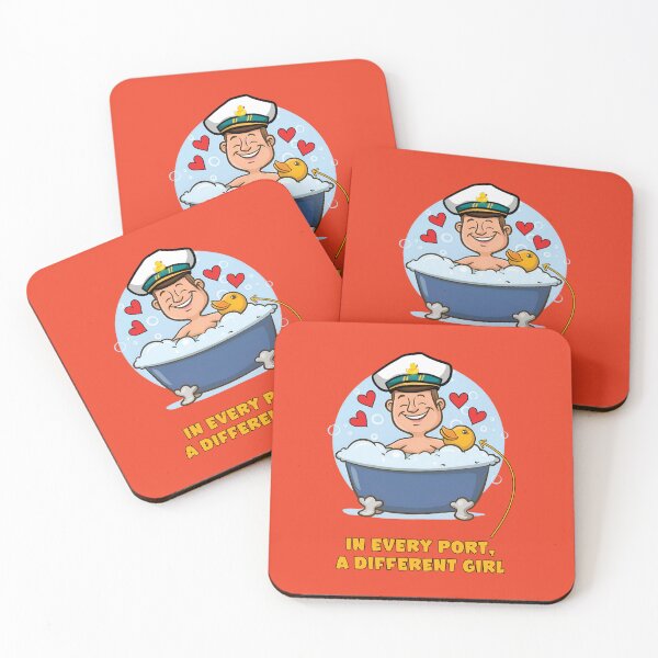 Item preview, Man in a sailor hat bathing in a bathtub with a rubber ducky designed and sold by HarridanCreates.