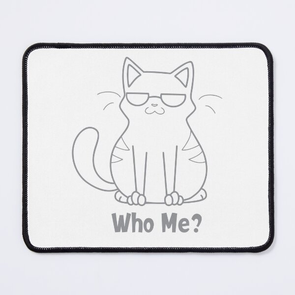 Item preview, Innocent Cool Cat – “Who Me?” Gray Line Funny Cartoon Tee designed and sold by Spaabus.