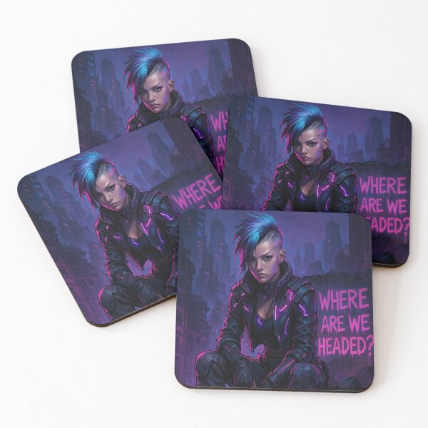 Item preview, Where Are We Headed? — Neon Dystopia Rebellion designed and sold by AbstractAnom.