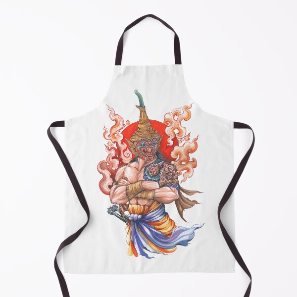 Item preview, Thai Demon Warrior – Hand-Drawn Yaksa Flame Guardian of Ancient Power designed and sold by JoynestStudioCo.