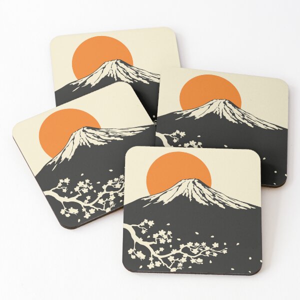 Item preview, Mount Fuji Japan Minimalist Poster Sakura Cherry Blossom designed and sold by Stadify.