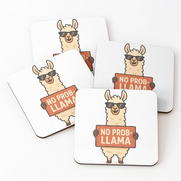Item preview, No Prob-llama Funny Llama – Cool Cartoon Animal Pun designed and sold by stylishdzign.