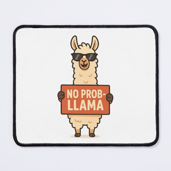 Item preview, No Prob-llama Funny Llama – Cool Cartoon Animal Pun designed and sold by stylishdzign.