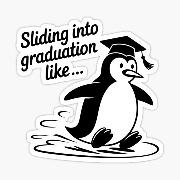 Item preview, Penguin Sliding Into Graduation designed and sold by theartfulaspie.