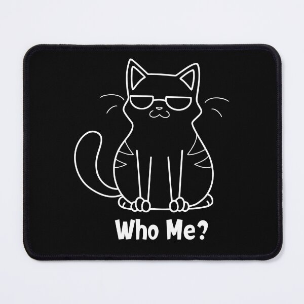 Item preview, Innocent Cool Cat – “Who Me?” White Line Funny Cartoon Tee designed and sold by Spaabus.