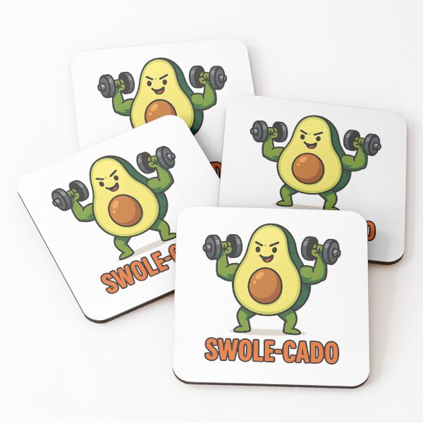 Item preview, Swole-cado Avocado Gym – Funny Fitness Cartoon  designed and sold by stylishdzign.