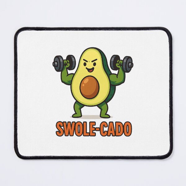 Item preview, Swole-cado Avocado Gym – Funny Fitness Cartoon designed and sold by stylishdzign.