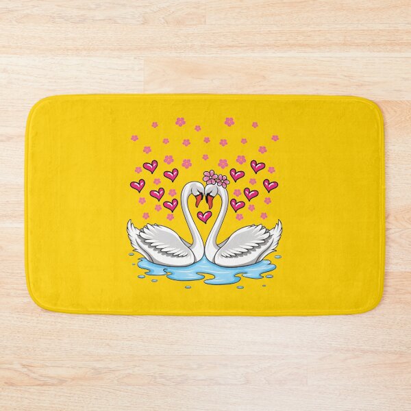 Item preview, Swans in love accompanied by flowers and hearts designed and sold by HarridanCreates.