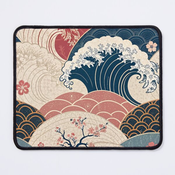 Item preview, Wabi-Sabi Sea Waves • Japanese Kimono Seamless Pattern designed and sold by ArtiQreate.
