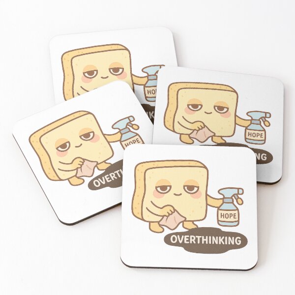 Item preview, Overthinking Cleanup Crew – Cute Kawaii Sponge Sticker with “Hope” Spray designed and sold by MentalCrumble.