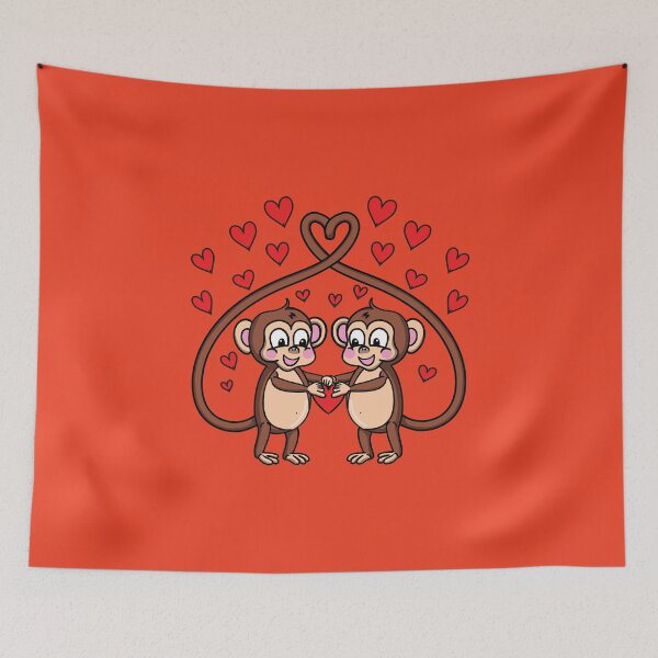 Item preview, Two monkeys in love designed and sold by HarridanCreates.