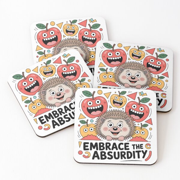 Item preview, Embrace The Absurdity Cartoon Hedgehog And Apples designed and sold by SurrealArtSzysz.