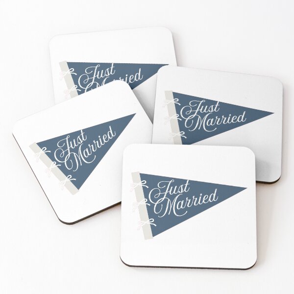 Item preview, Just Married Vintage Pennant – Retro Wedding Banner Design designed and sold by Stickers by @molllyclare.
