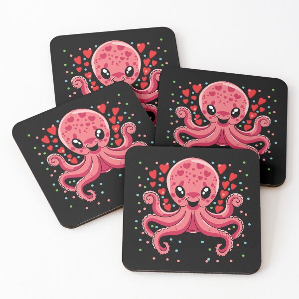 Item preview, Sweet pink octopus with hearts and confetti designed and sold by HarridanCreates.