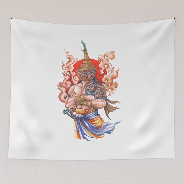 Item preview, Thai Demon Warrior – Hand-Drawn Yaksa Flame Guardian of Ancient Power designed and sold by JoynestStudioCo.