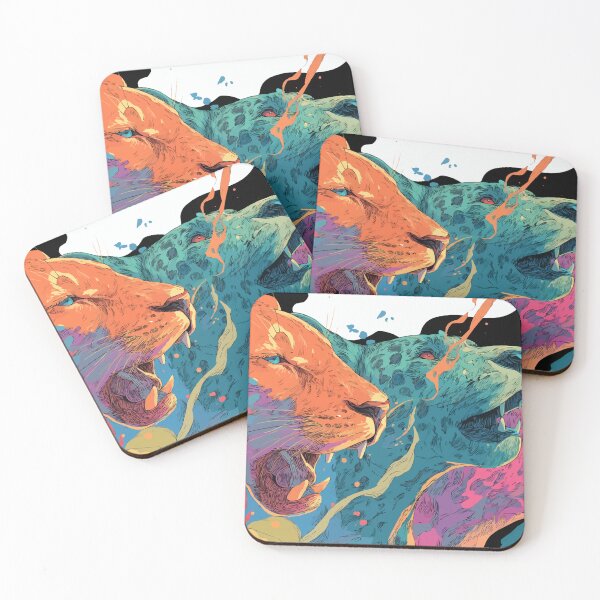 Item preview, Colorful Lion Queens & Cheetah designed and sold by Frostlyn.