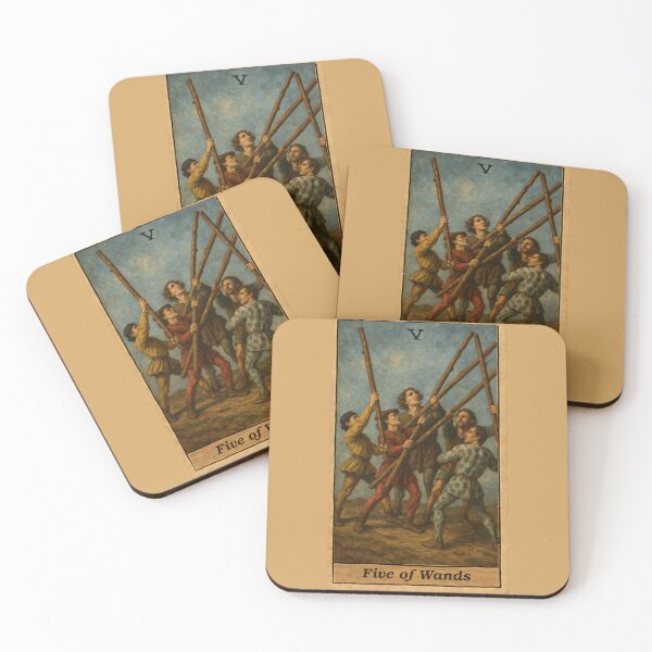 Item preview, Tarot: Five of Wands designed and sold by skoolsarecool.