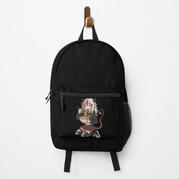 Item preview, Cute Demon Girl Eating Ramen Goth designed and sold by TomFrontierArt.
