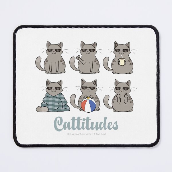 Item preview, Cattitudes – Cool Cat Expressions with Maximum Sass Gray Tabby Tee designed and sold by Spaabus.