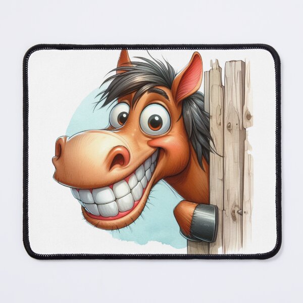 Item preview, Smiling brown horse behind fence. designed and sold by barmaz.
