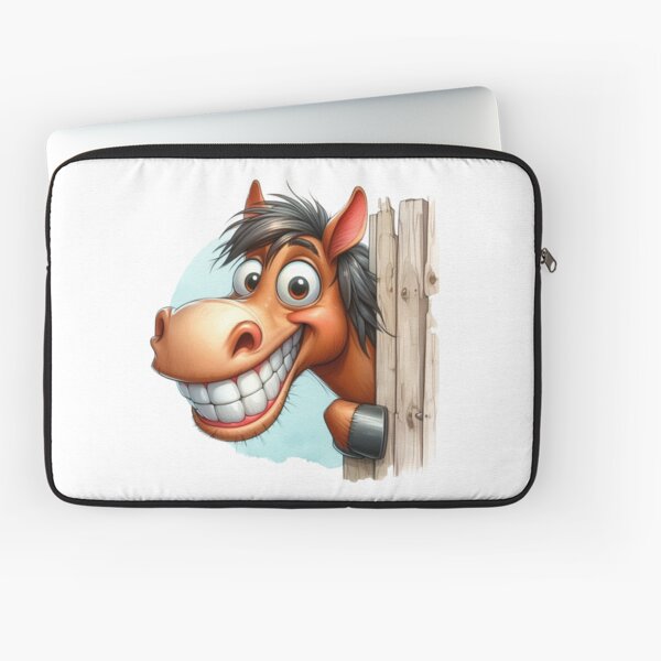 Aperçu de l'œuvre Cheval brun souriant derrière une clôture. créée et vendue par barmaz.