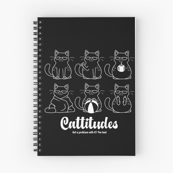 Item preview, Cattitudes – Cool Cat Expressions with Maximum Sass White Line Tee designed and sold by Spaabus.