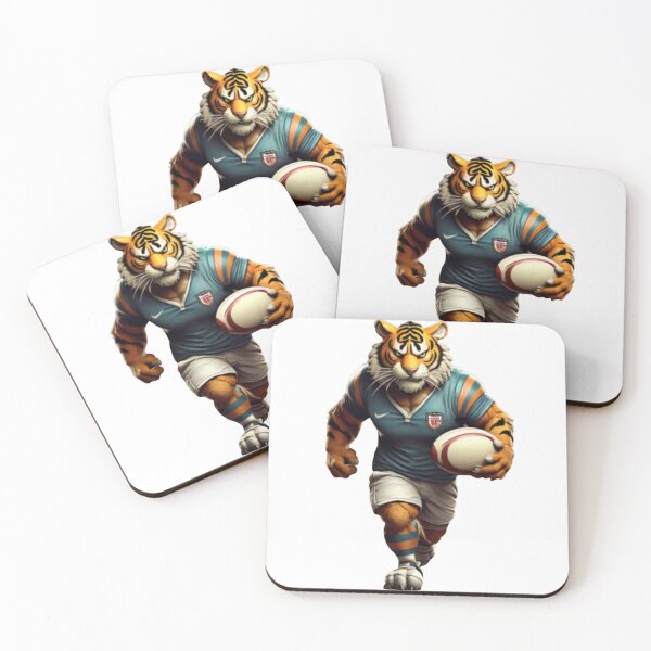 Artikelvorschau, Charging Tiger Rugby – Wilder Dschungel-Champion Art entworfen und verkauft von RAA-Logo-Image.