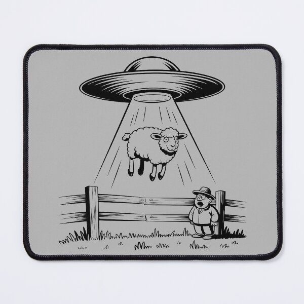 Item preview, Funny UFO Abduction Comic – Sheep Alien Abduction Line Art designed and sold by Anime-uptown.