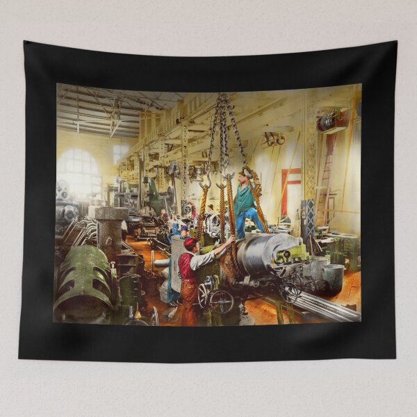 Item preview, Machinist - Gun -  Getting ready to hoist a mounted gun 1903 designed and sold by Mike Savad Photography.
