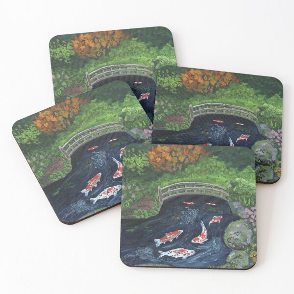 Item preview, Gouche Koi Pond Painting  designed and sold by SomeChicksArt.
