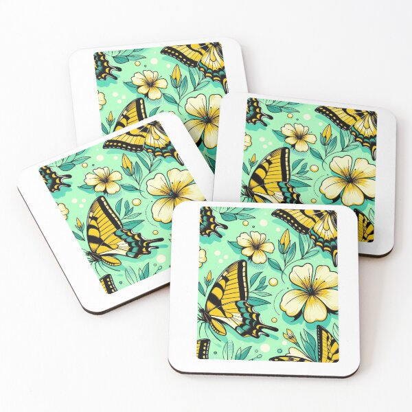 Item preview, Colorful Comic Butterflies on Green – AI Artwork for Clothing and Accessories for Nature Fans and Animal Lovers designed and sold by knalpot-design.