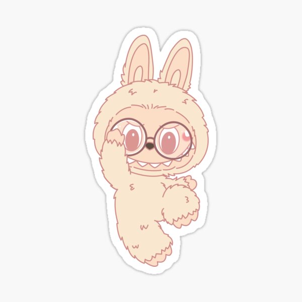 Labubu Soy Milk w glasses Sticker