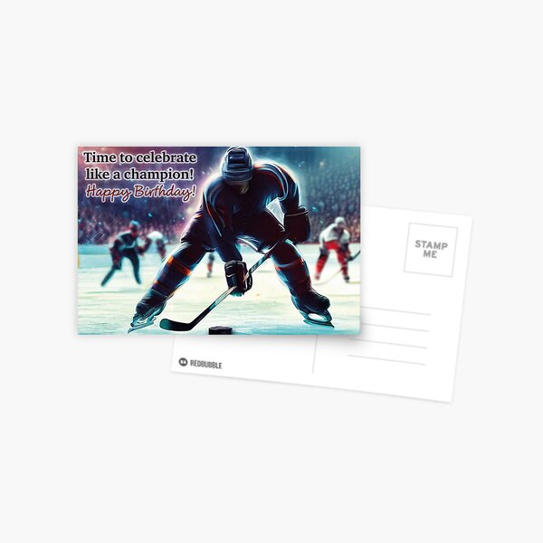 Item preview, Ice Hockey Birthday Card - Score Big on Your Special Day! designed and sold by Cards Inspired.