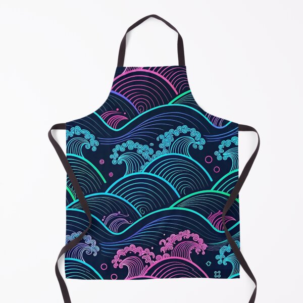 Item preview, Cyberpunk Japanese Wave Pattern — Neon Seigaiha Abstract Design designed and sold by ArtiQreate.