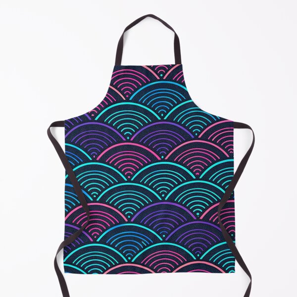 Item preview, Cyberpunk Japanese Wave Pattern — Neon Seigaiha Abstract Design designed and sold by ArtiQreate.