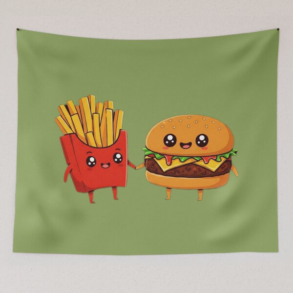 Item preview, Cartoon Burger with Fries designed and sold by Megaera8.