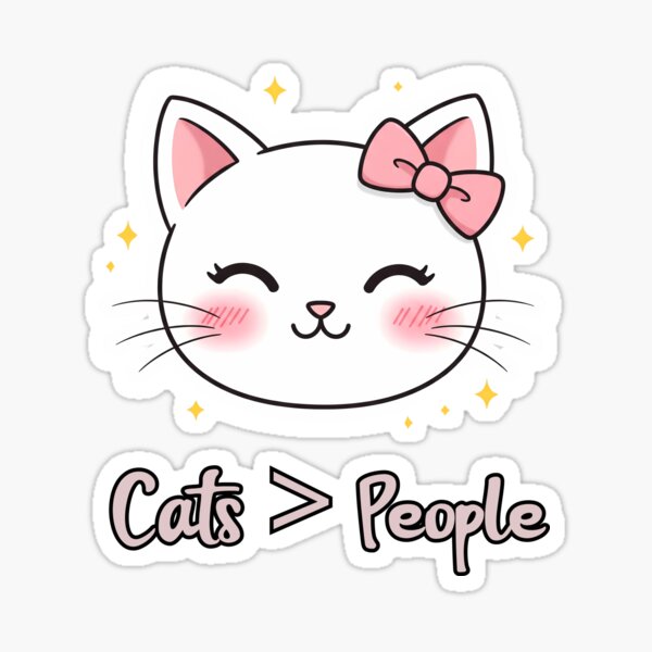 Kawaii Cat with a Sweet Smile Sticker