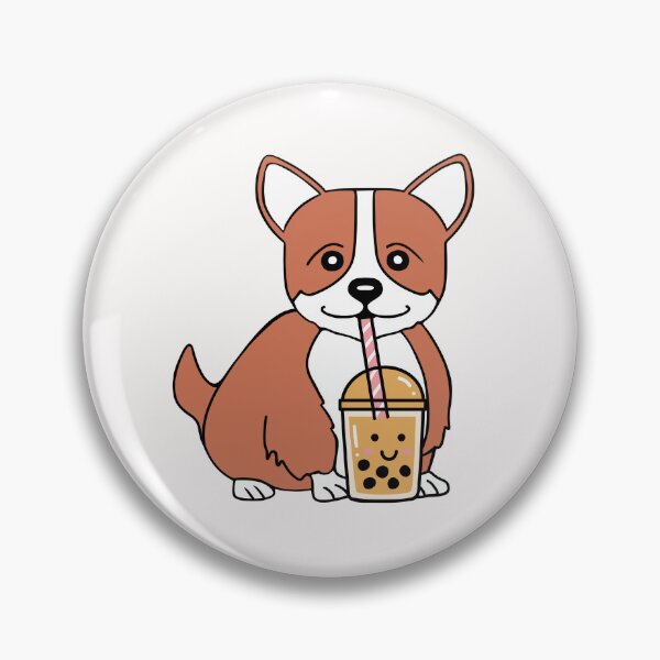 Item preview, Funny Drinking Boba Corgi designed and sold by Sartoris Art.