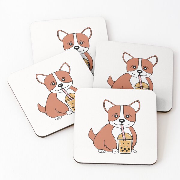Item preview, Funny Drinking Boba Corgi designed and sold by Sartoris Art.