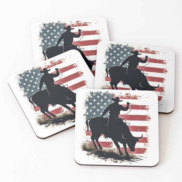Item preview, Cowboy Bull Rider Patriotic American Flag Cowboys designed and sold by Blok45.