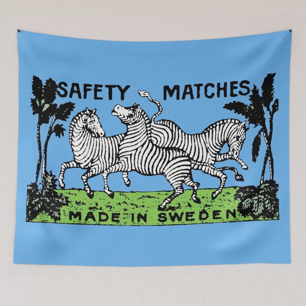 Item preview, Safety Matches Matchbox Art Swedish Zebras designed and sold by Pixelchicken.